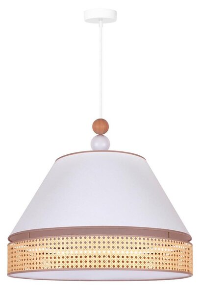 Duolla - Lustr na lanku AVIGNON 1xE27/15W/230V pr. 50 cm bílá/ratan