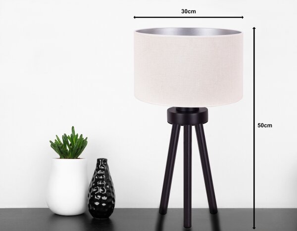 Duolla - Stolní lampa LYON 1xE27/15W/230V pr. 30 cm krémová