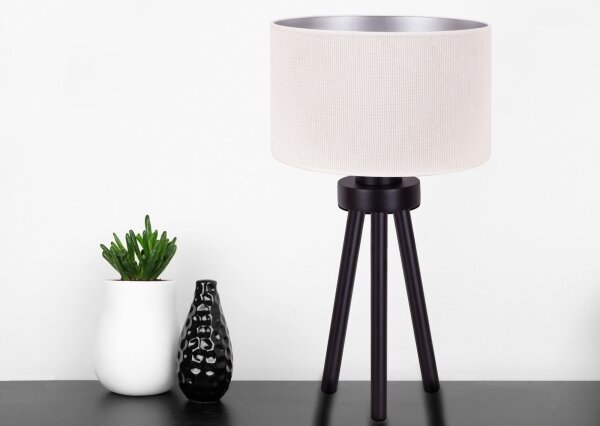 Duolla - Stolní lampa LYON 1xE27/15W/230V pr. 30 cm krémová