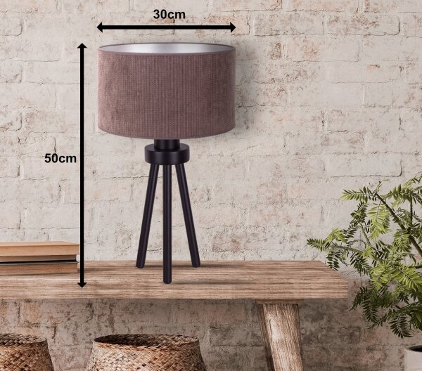 Duolla - Stolní lampa LYON 1xE27/15W/230V pr. 30 cm hnědá