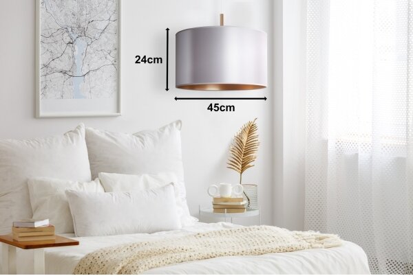 Duolla - Lustr na lanku CANNES 1xE27/15W/230V pr. 45 cm stříbrná/měděná
