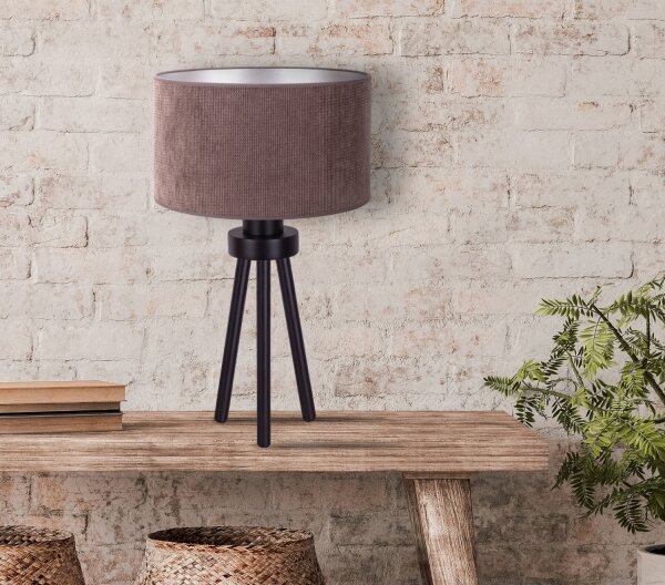 Duolla - Stolní lampa LYON 1xE27/15W/230V pr. 30 cm hnědá