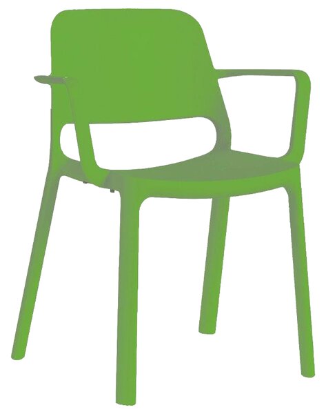 Plastová židle Duke s područkami Zelená