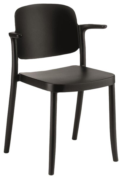 Plastová židle s područkami Černá