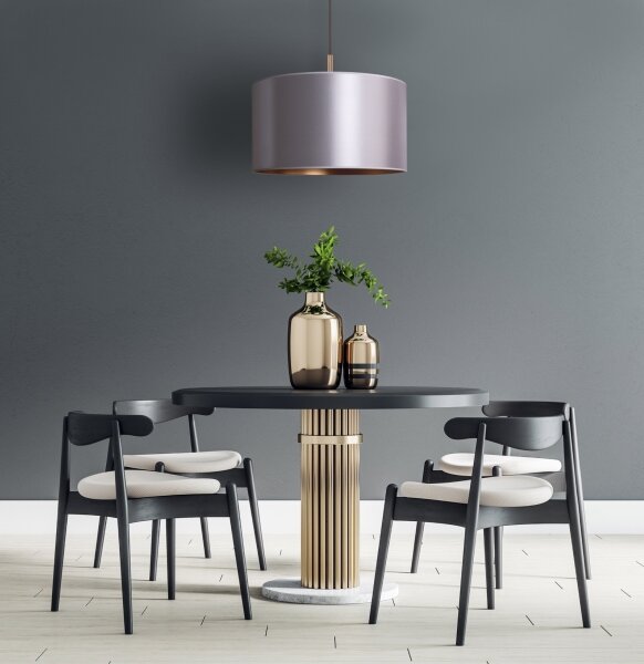Duolla - Lustr na lanku CANNES 1xE27/15W/230V pr. 45 cm stříbrná/měděná