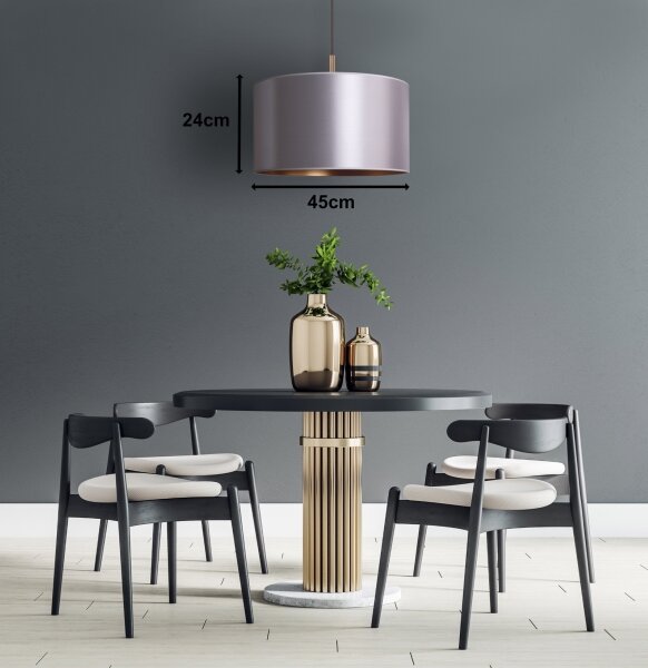 Duolla - Lustr na lanku CANNES 1xE27/15W/230V pr. 45 cm stříbrná/měděná