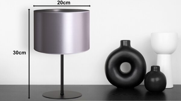 Duolla - Stolní lampa CANNES 1xE14/15W/230V pr. 20 cm stříbrná/černá