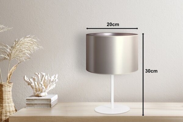 Duolla - Stolní lampa CANNES 1xE14/15W/230V pr. 20 cm stříbrná/bílá