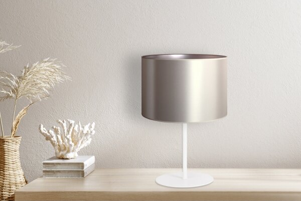 Duolla - Stolní lampa CANNES 1xE14/15W/230V pr. 20 cm stříbrná/bílá