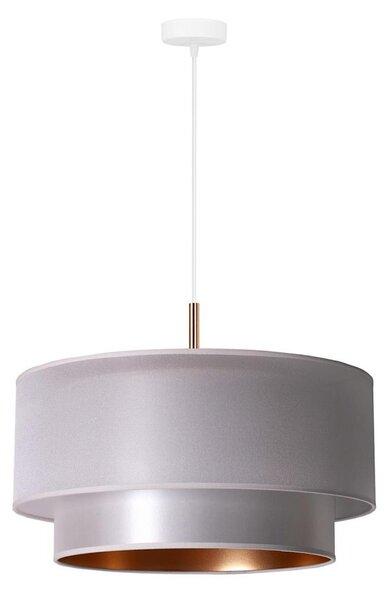 Duolla - Lustr na lanku NANTES 1xE27/15W/230V pr. 45 cm stříbrná/měděná