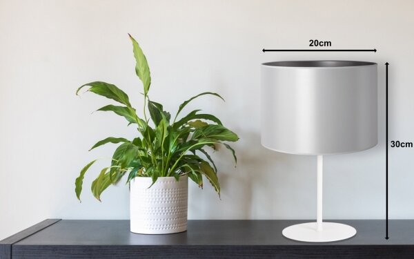 Duolla - Stolní lampa CANNES 1xE14/15W/230V pr. 20 cm stříbrná/bílá