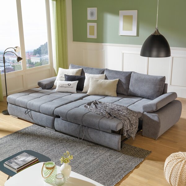 ROHOVÁ SEDAČKA, textil, šedá Carryhome - Rozkládací sedačky