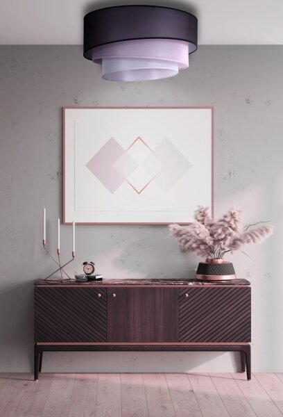 Duolla - Stropní svítidlo TRIO 1xE27/15W/230V pr. 45 cm černá/růžová/stříbrná