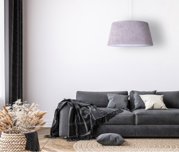 Duolla - Lustr na lanku BOUCLE 1xE27/15W/230V pr. 50 cm šedá