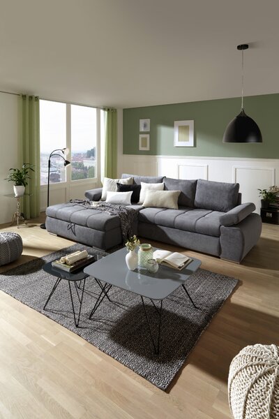 ROHOVÁ SEDAČKA, textil, šedá Carryhome - Rozkládací sedačky