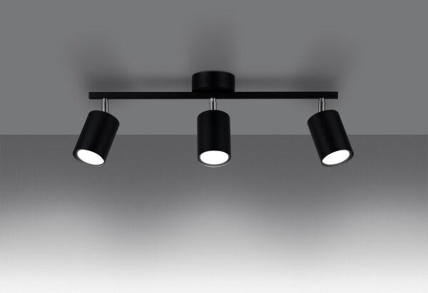 Sollux SL.1128 - Bodové svítidlo LEMMI 3xGU10/40W/230V černá