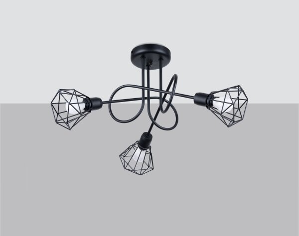 Sollux SL.1109 - Lustr na tyči ARTEMIS 3xE14/40W/230V černá