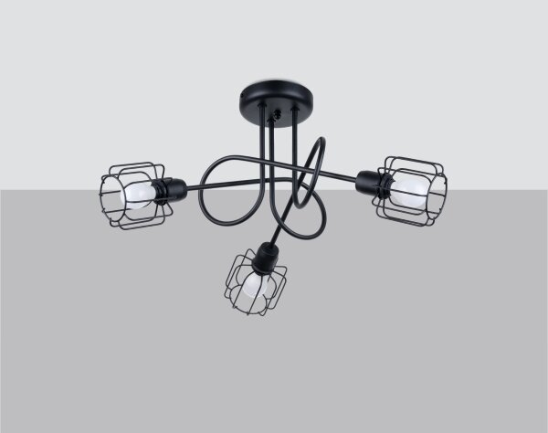 Sollux SL.1118 - Lustr na tyči BELUCI 3xE14/40W/230V černá