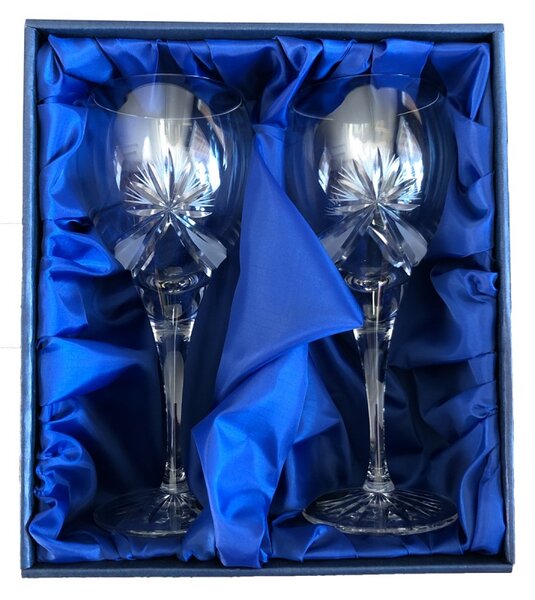 Onte Crystal Bohemia Crystal ručně broušené sklenice na bílé víno Mašle 340 ml 2KS