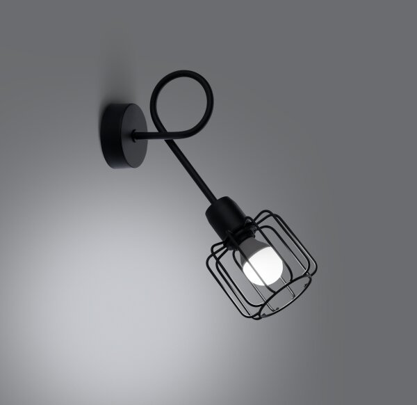 Sollux SL.1117 - Nástěnné svítidlo BELUCI 1xE14/40W/230V černá