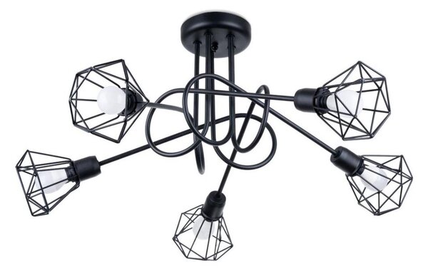 Sollux SL.1110 - Lustr na tyči ARTEMIS 5xE14/40W/230V černá