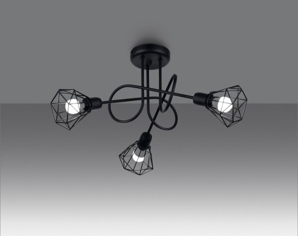 Sollux SL.1109 - Lustr na tyči ARTEMIS 3xE14/40W/230V černá