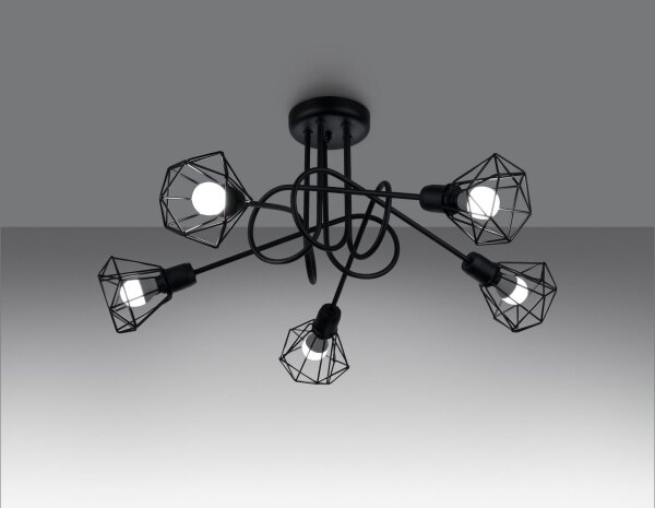 Sollux SL.1110 - Lustr na tyči ARTEMIS 5xE14/40W/230V černá