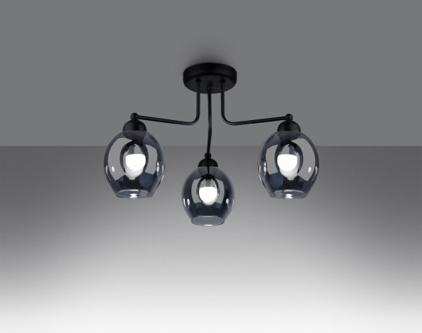 Sollux SL.1144 - Lustr na tyči FILLAN 3xE27/60W/230V černá