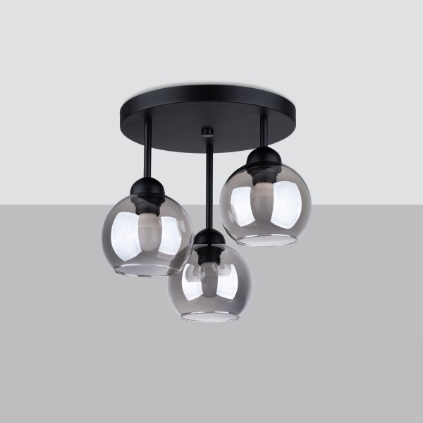 Sollux SL.1140 - Lustr na tyči ALINO 3xE27/60W/230V černá