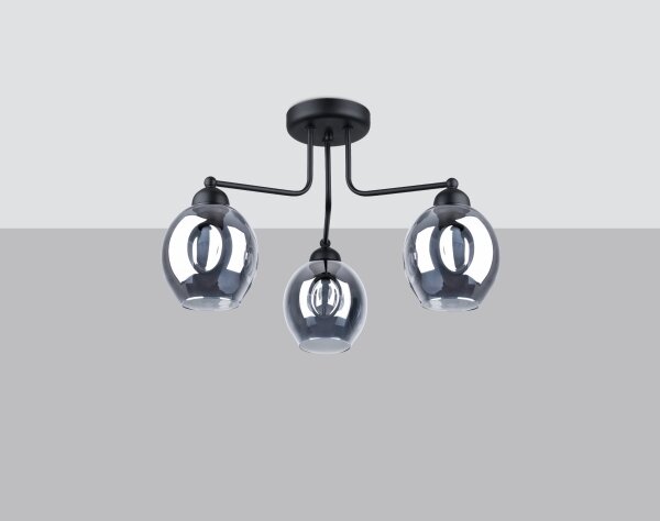 Sollux SL.1144 - Lustr na tyči FILLAN 3xE27/60W/230V černá