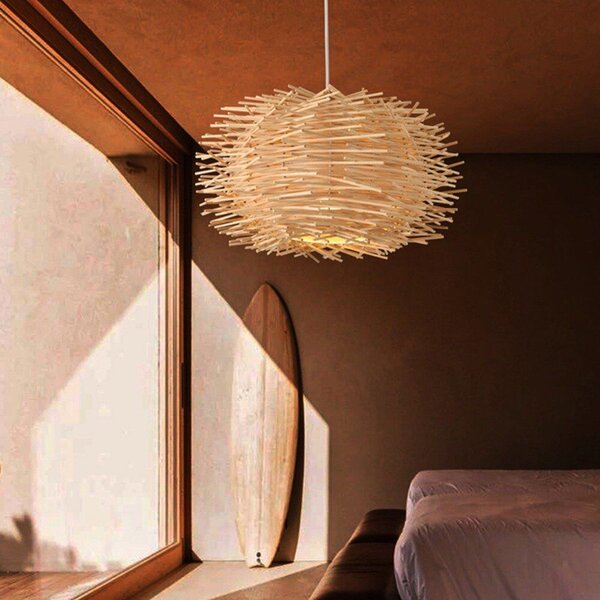 Toolight Toolight, bambusové závěsné svítidlo ve stylu BOHO NATURAL 1xE27 APP884-1CP, OSW-05244