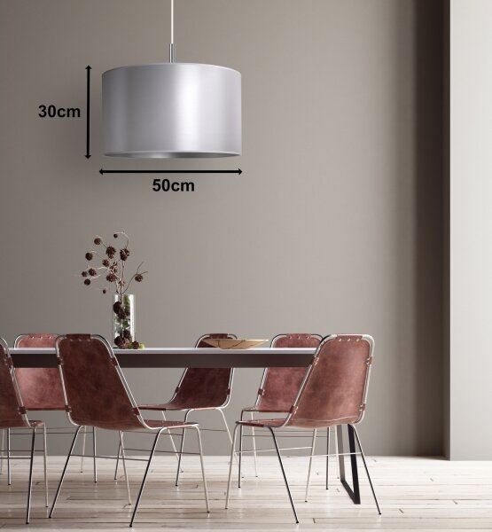 Duolla - Lustr na lanku CANNES 1xE27/15W/230V pr. 50 cm stříbrná