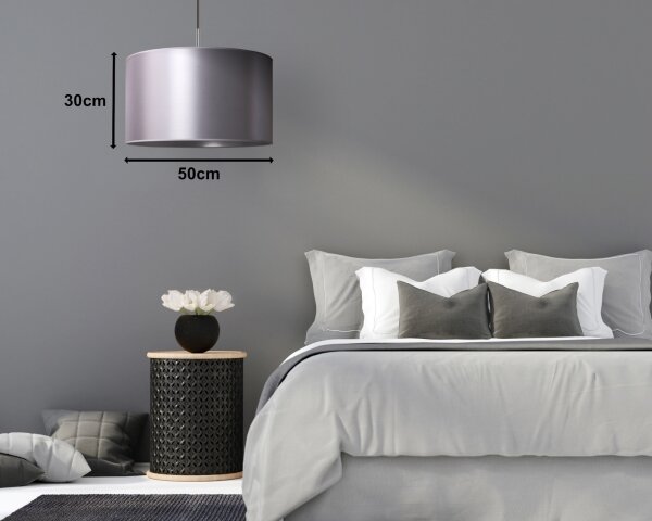 Duolla - Lustr na lanku CANNES 1xE27/15W/230V pr. 50 cm stříbrná