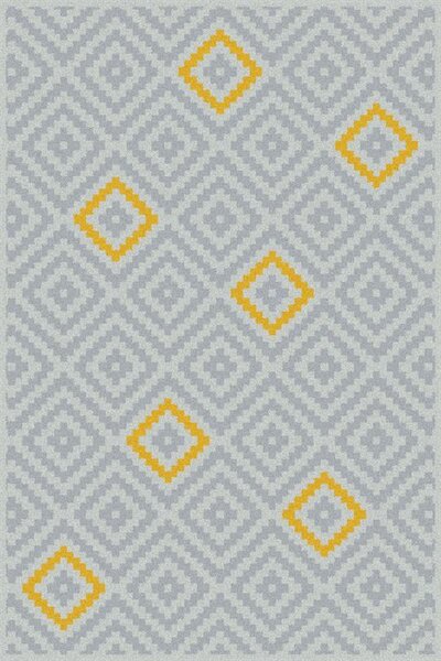Kusový koberec moderní Agnella Meteo Dato Zlatý Šedý Rozměr: 80x160 cm