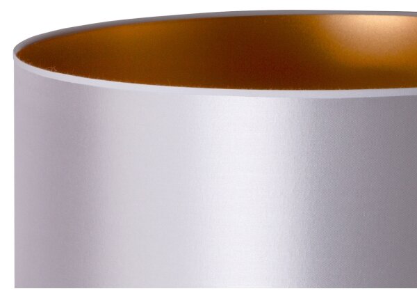 Duolla - Stojací lampa CANNES 1xE27/15W/230V pr. 45 cm stříbrná/měděná/bílá