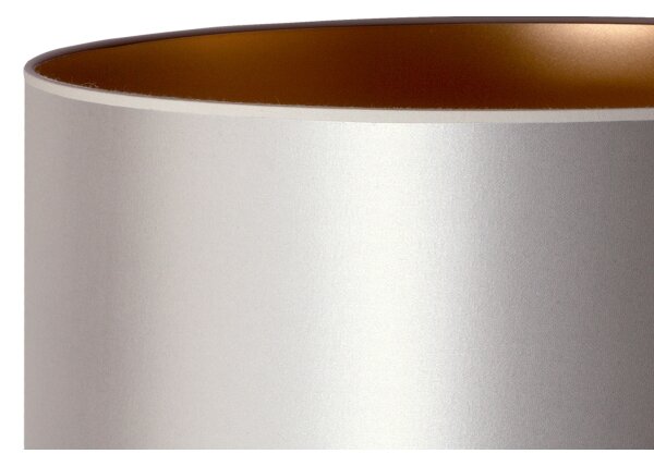 Duolla - Stojací lampa CANNES 1xE27/15W/230V pr. 45 cm stříbrná/měděná/bílá
