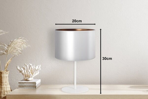 Duolla - Stolní lampa CANNES 1xE14/15W/230V pr. 20 cm stříbrná/měděná/bílá
