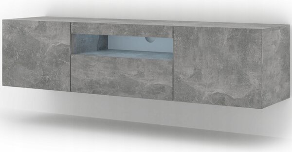 TV stolek AURA 150 stojící závěsný beton + LED
