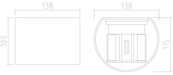 APLED - LED Venkovní nástěnné svítidlo OVAL 2xLED/3W/230V IP65