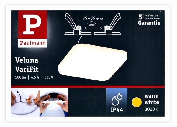 Paulmann 92393 - LED/4,5W IP44 Koupelnové podhledové svítidlo VARIFIT 230V