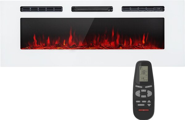 Klarstein Elektrický krb, elektrické ohřívače do obýváku a interiéru, elektrický krb s LED plameny, krb na dálkové ovládání, ventilátorový ohřívač s časovačem, nastavitelný termostat, ohřívač 1800 W