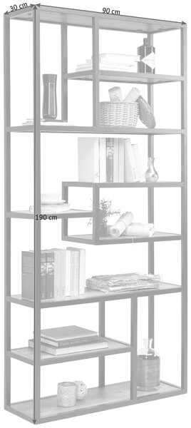 REGÁL, akácie, 90/190/30 cm Carryhome