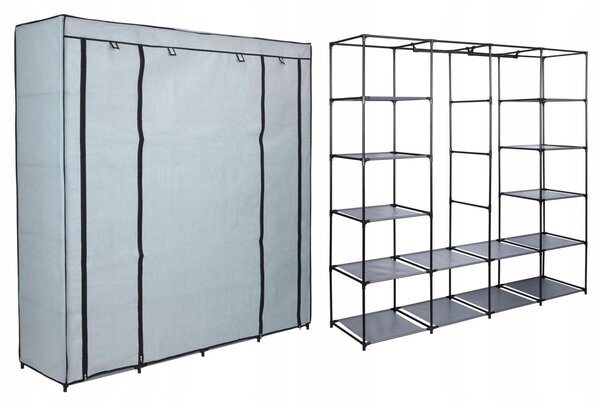Šatní skříň Gockowiak 325346MG 165 x 170 x 45 cm, odstíny šedé