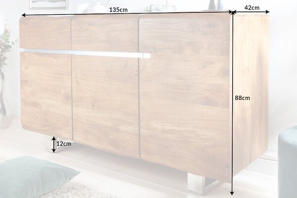 Komoda MAMMUT 135 CM masiv akácie honey Nábytek | Úložné prostory | Komody | Nízké