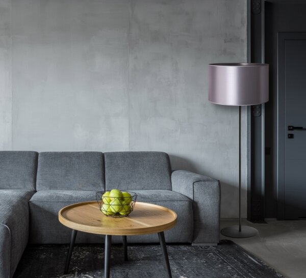 Duolla - Stojací lampa CANNES 1xE27/15W/230V pr. 45 cm stříbrná/černá