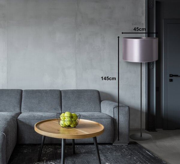 Duolla - Stojací lampa CANNES 1xE27/15W/230V pr. 45 cm stříbrná/černá