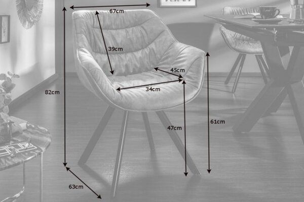 2SET židlo-křeslo DUTCH COMFORT tmavě šedé samet Nábytek | Jídelní prostory | Jídelní židle | Křesložidle