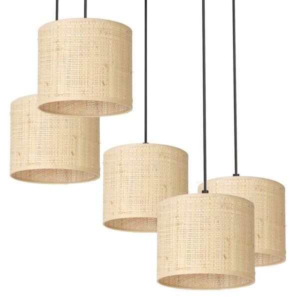 Lustr na lanku RATTAN 5xE27/60W/230V ratan