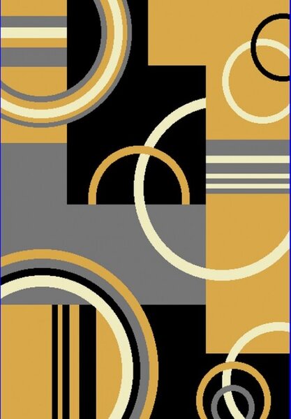 Makro Abra Kusový koberec moderní MAYA Z897A žlutý šedý Rozměr: 120x170 cm