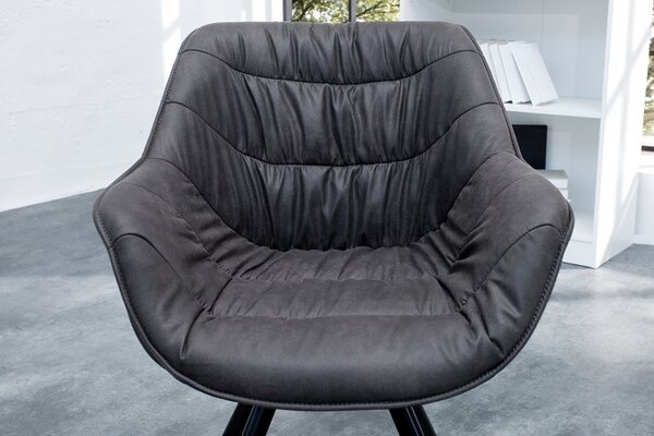 Židlo-křeslo DUTCH COMFORT antik šedé mikrovlákno - rozbaleno skladem